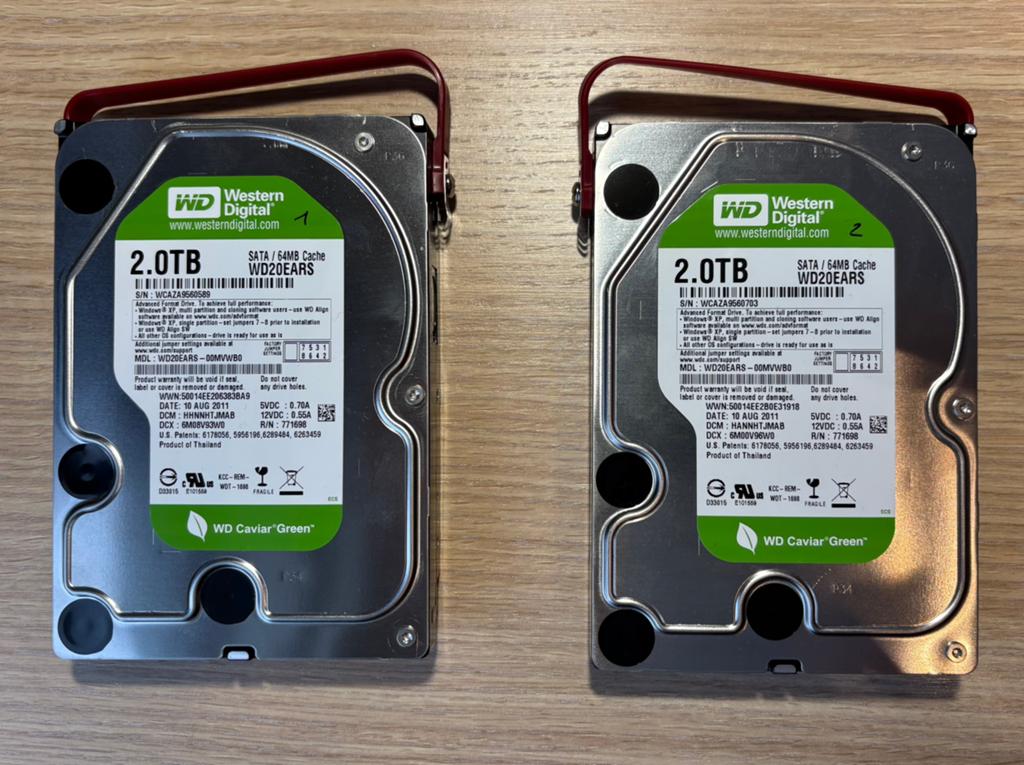 Disque dur Western Digital WD20EARS 2TB, 2x, pour NAS, etc., Western Digital, Enlèvement ou Envoi, SSD, Externe