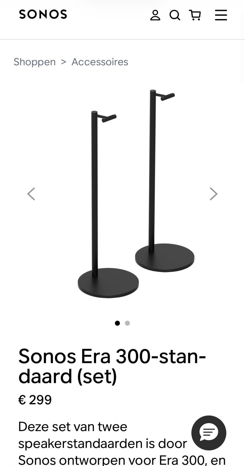 Splinter nieuwe  originele Sonos staanders era 300, Ophalen, Nieuw, Vloerstaande luidspreker, Sonos