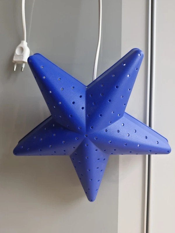 Lampe murale intérieur étoile, Lumière indirecte, IKEA, Bleu, Applique murale