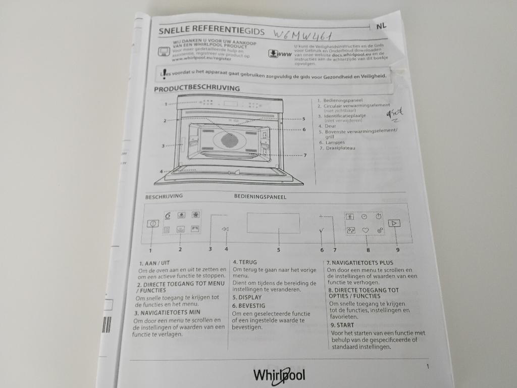 Inbouw combi magnetron en traditionele oven, Elektronische apparatuur, Ovens, Ophalen, 45 tot 50 cm, Whirlpool, Gebruikt