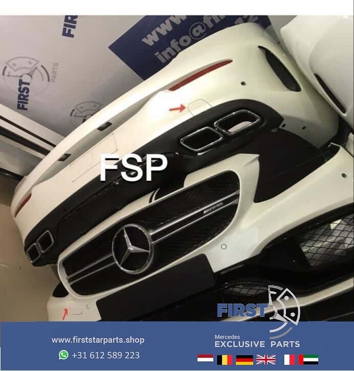 Origineel C63 AMG Pakket Mercedes C Klasse bumpers + dorpels, Gebruikt, -, Ophalen of Verzenden, Bumper