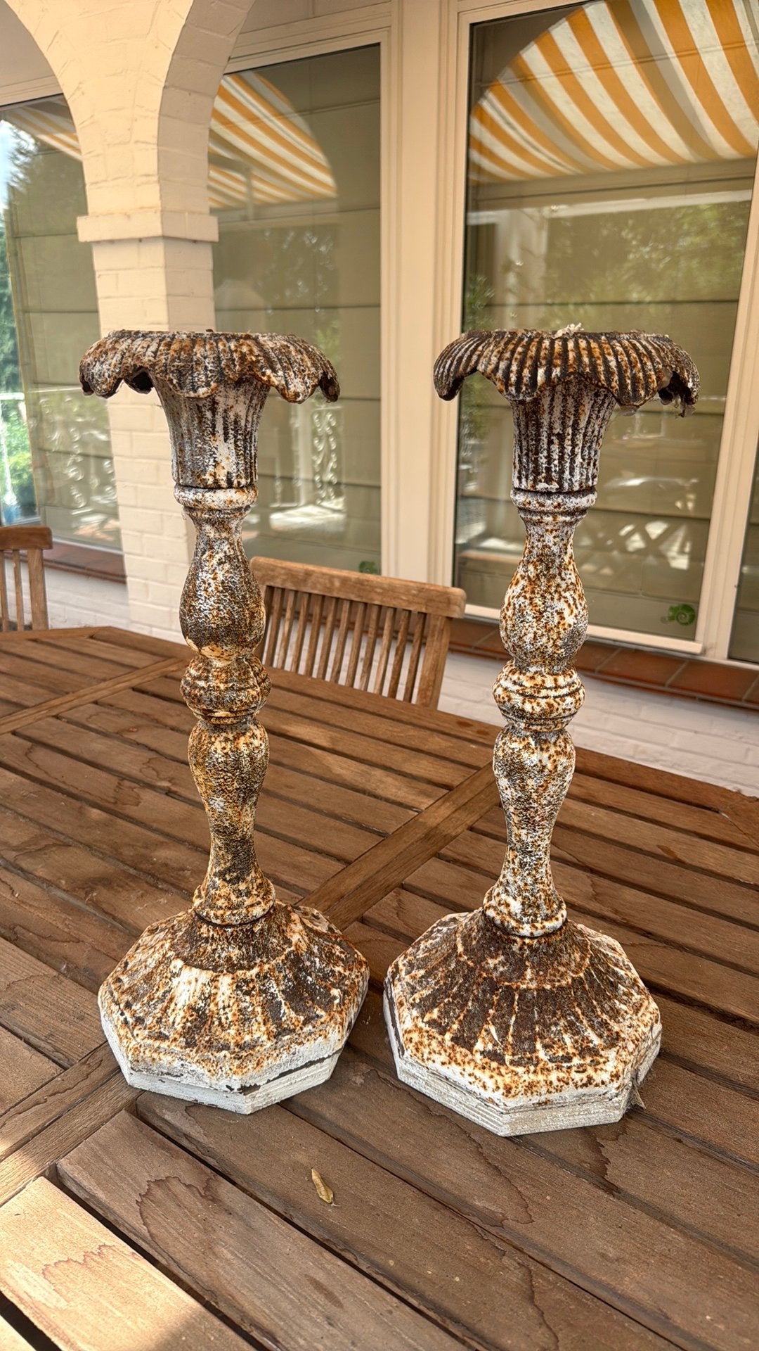 Set ijzeren kandelaars - hoogte 53 cm, Ophalen