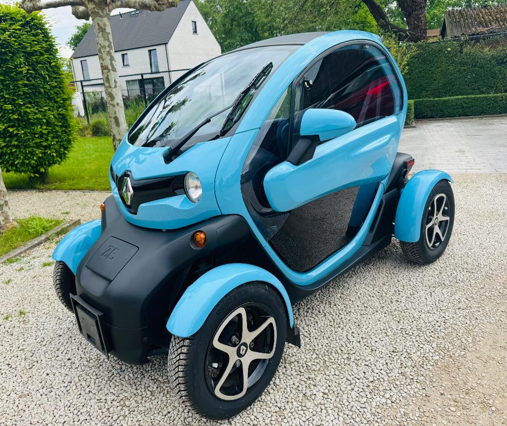 PRACHTIGE RENAULT TWIZY MET RAMEN EN PARKEERSENSOREN, Auto's, Automaat, Zwart, Blauw, 2 zetels