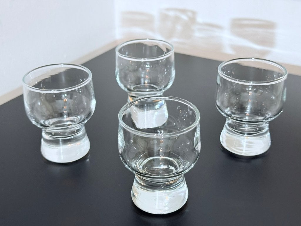Vintage Crown Corning Regis Shotglazen | Bubble Base Design, Glas of Glazen, Gebruikt, Verzenden, Glas