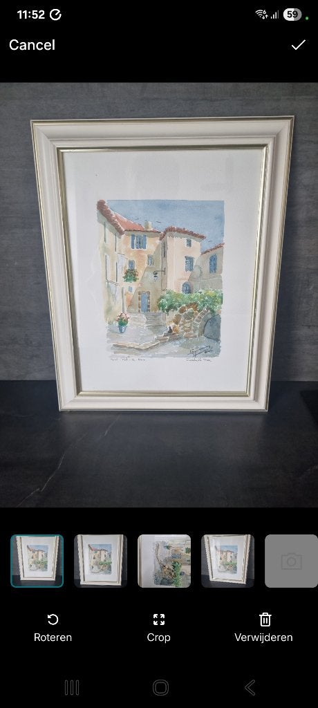 Aquarel, Antiquités & Art, Sous verre, Autres sujets, Aquarelle, Enlèvement