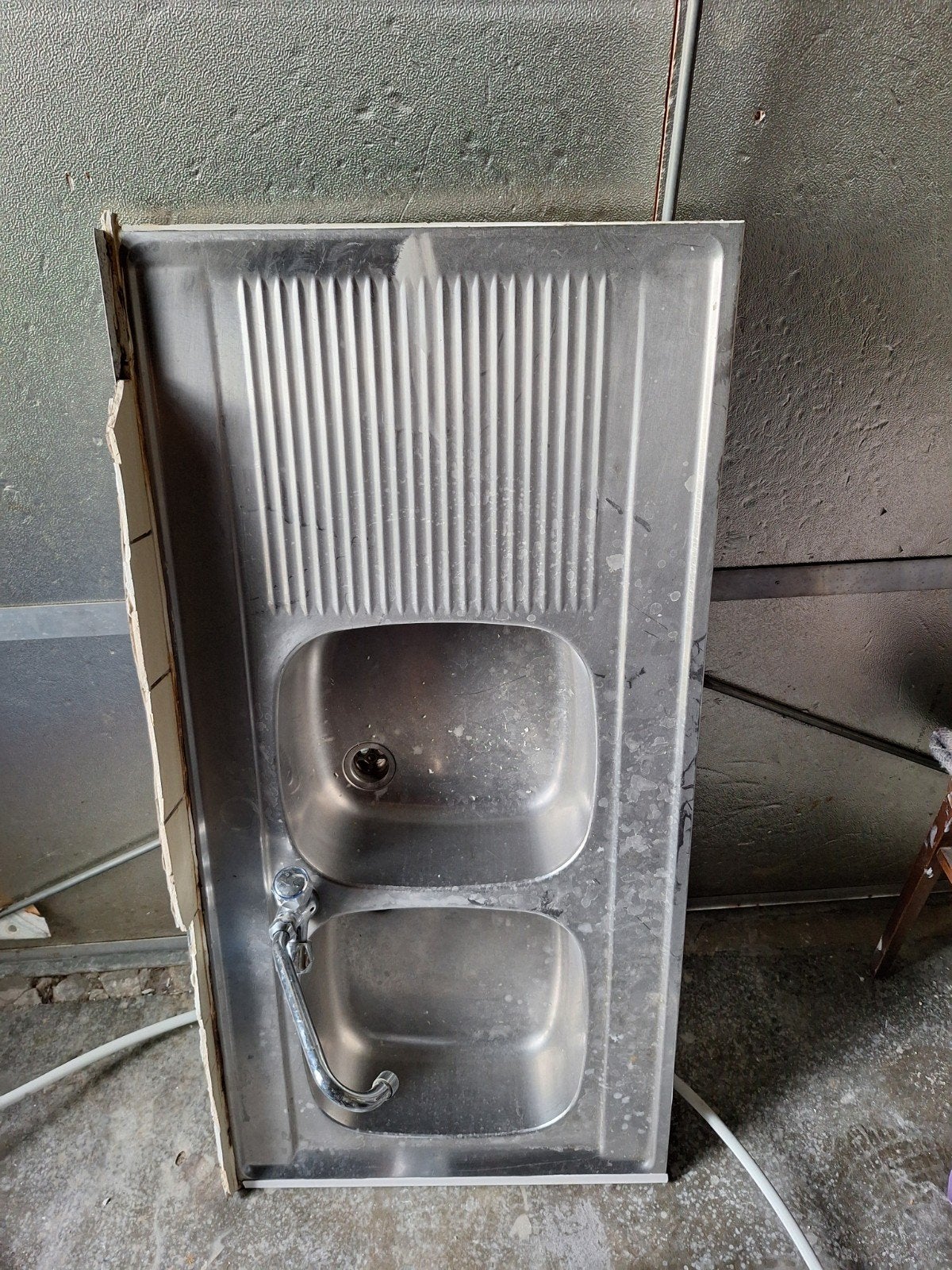 Franke dubbele RVS spoelbak met kraan, Enlèvement, Inox