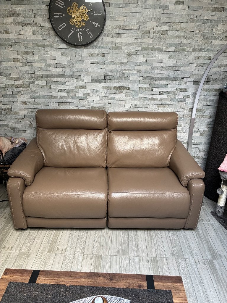 Salon en cuir 3+1 et 1 électrique, Trois personnes, Moins de 75 cm, Comme neuf, Enlèvement