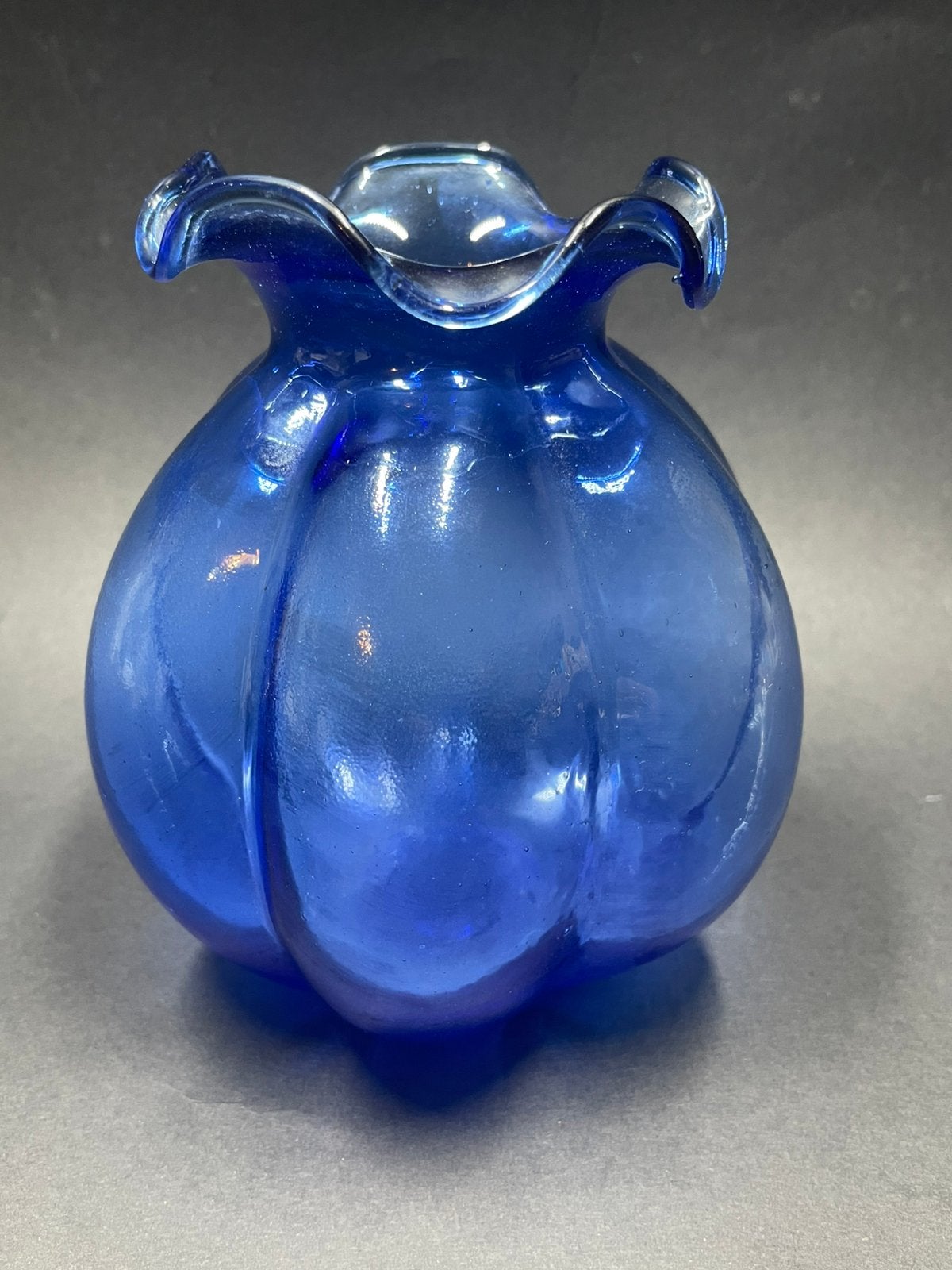 Art Deco/Vintage Hazel Atlas uraniumglasvaas – Kobaltblauw, Ophalen of Verzenden