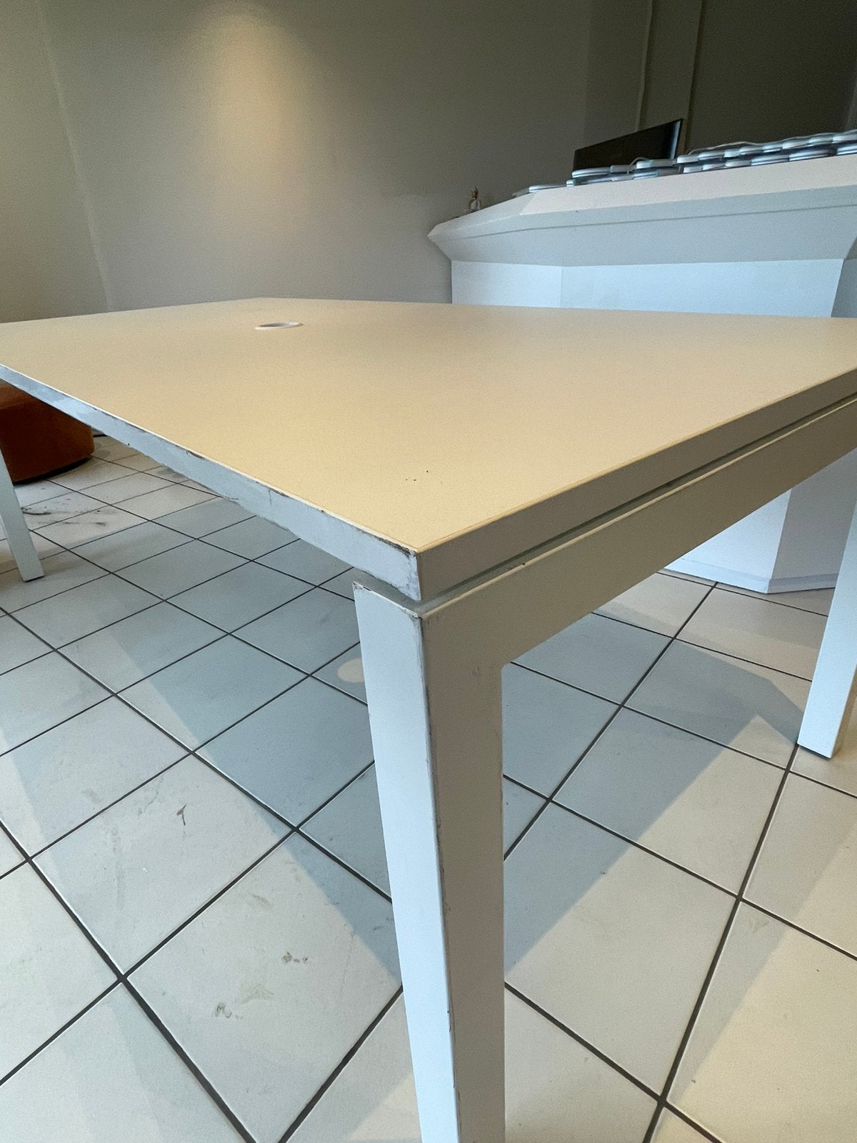 Stevige vergadertafel 200x100 cm – wit, Ophalen, Wit
