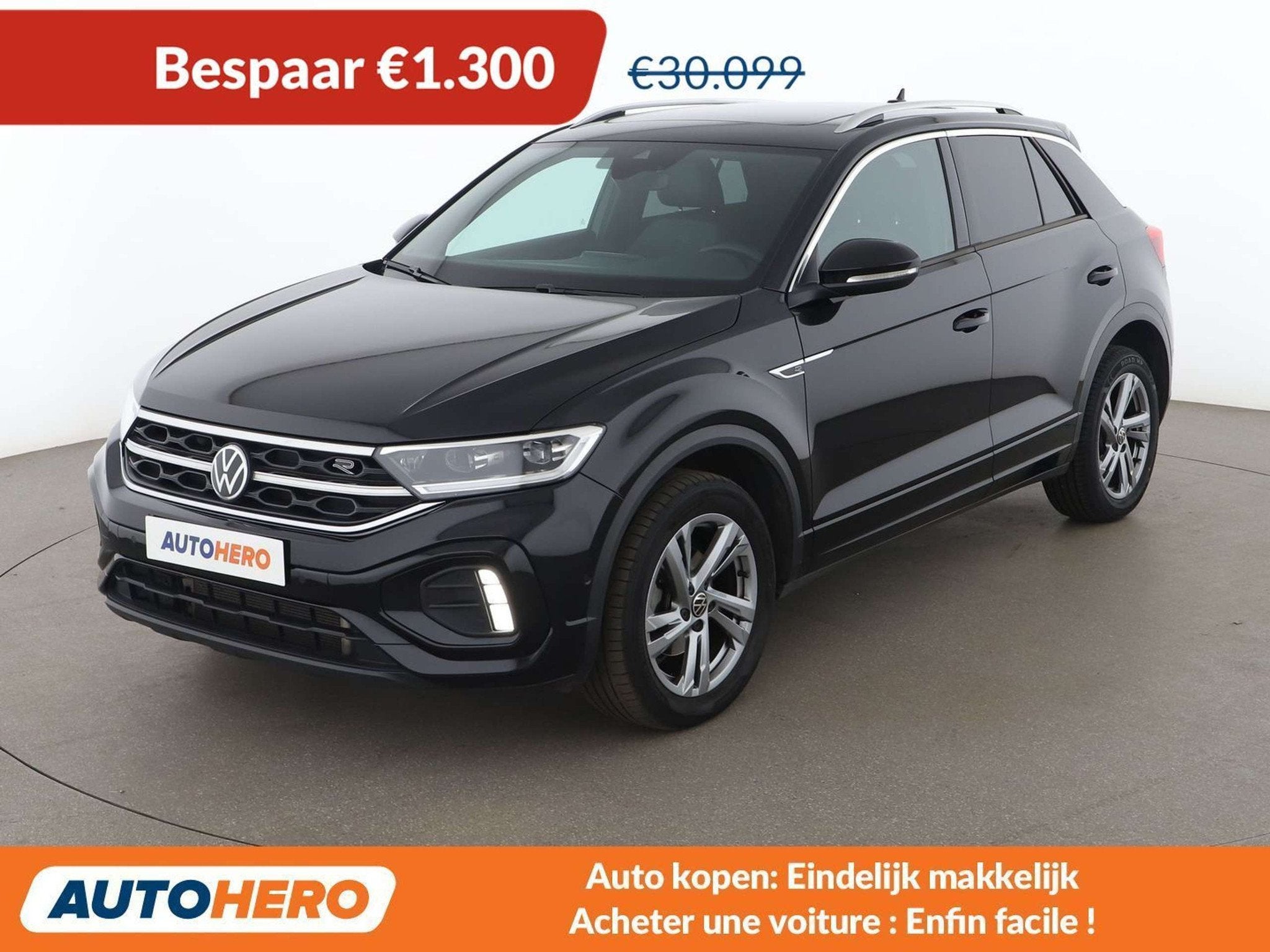 Volkswagen T-Roc 1.5 TSI ACT R-Line (automatique), 140 g/km, 110 kW, Noir, 5 portes