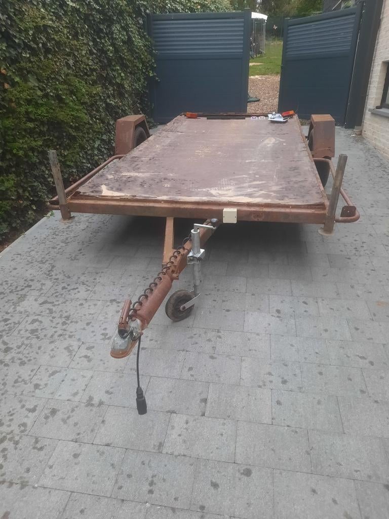 Platte aangangwagen 750kg te koop of te ruilen, Auto diversen, Aanhangers en Bagagewagens, Ophalen
