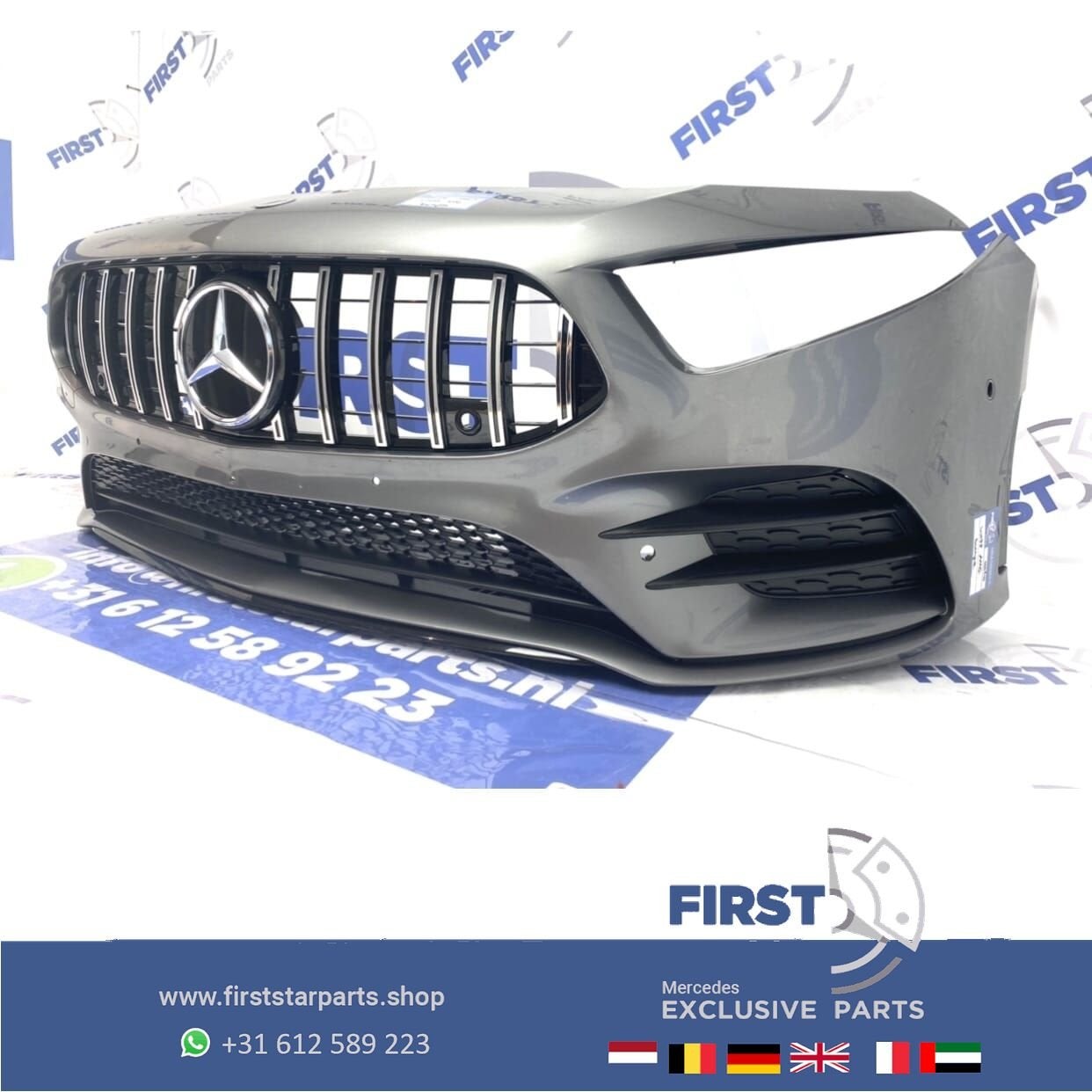 W177 AMG LINE VOORBUMPER A KLASSE 2022 35 COMPLEET MET GT GR, Gebruikt, -, Voor, Ophalen of Verzenden