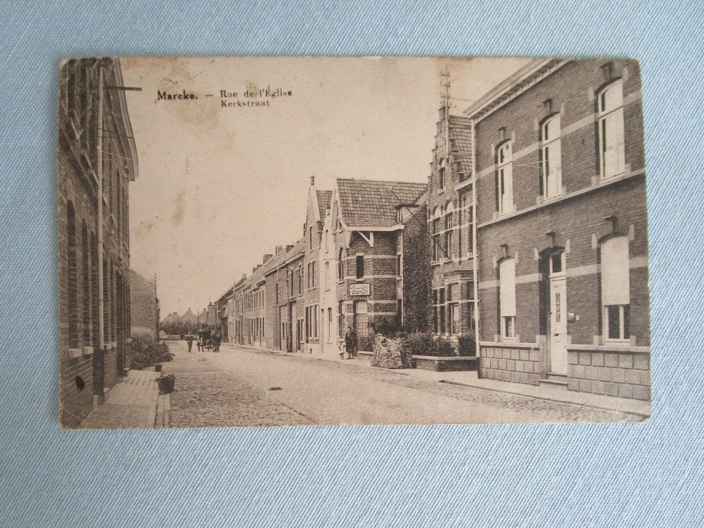 postkaart Marcke, kerkstraat, Verzamelen, Postkaarten | België, Gelopen, West-Vlaanderen, Ophalen