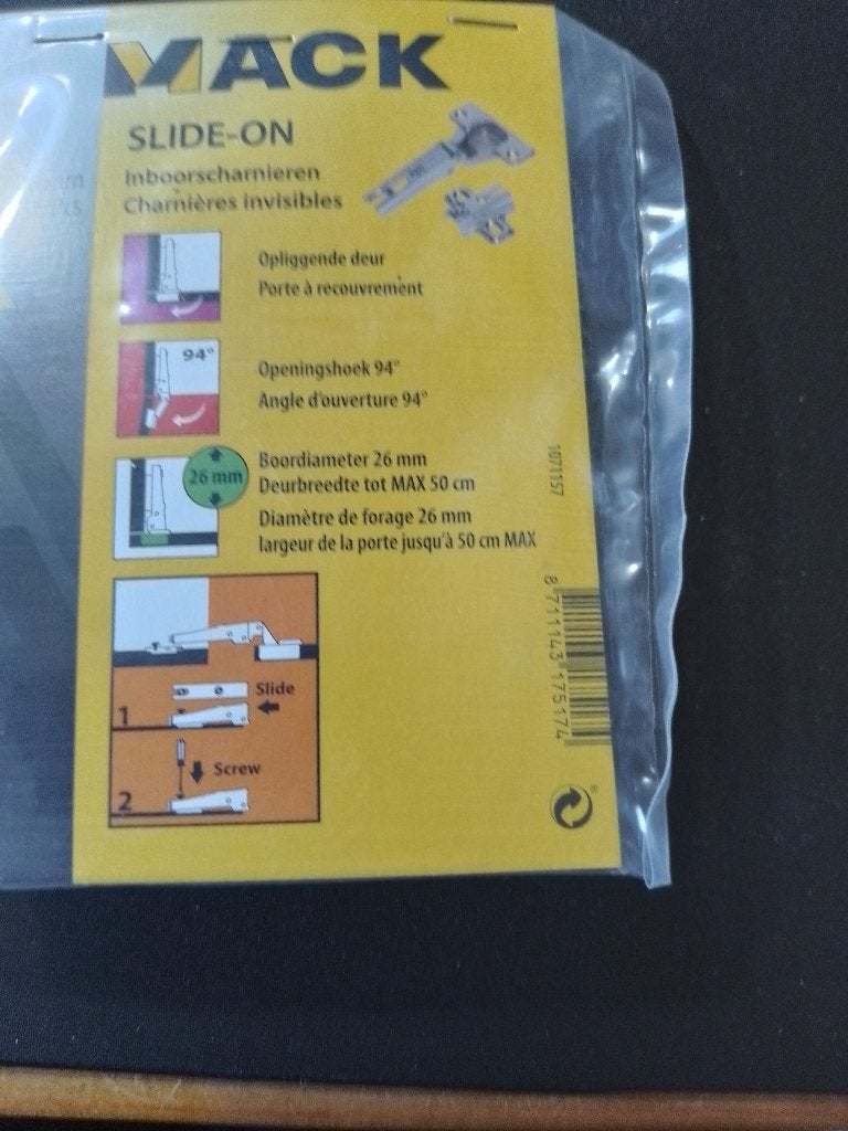 2 nieuwe inboorscharnieren, Doe-het-zelf en Bouw, Hang- en Sluitwerk, Ophalen of Verzenden, Nieuw, IJzer, Scharnier