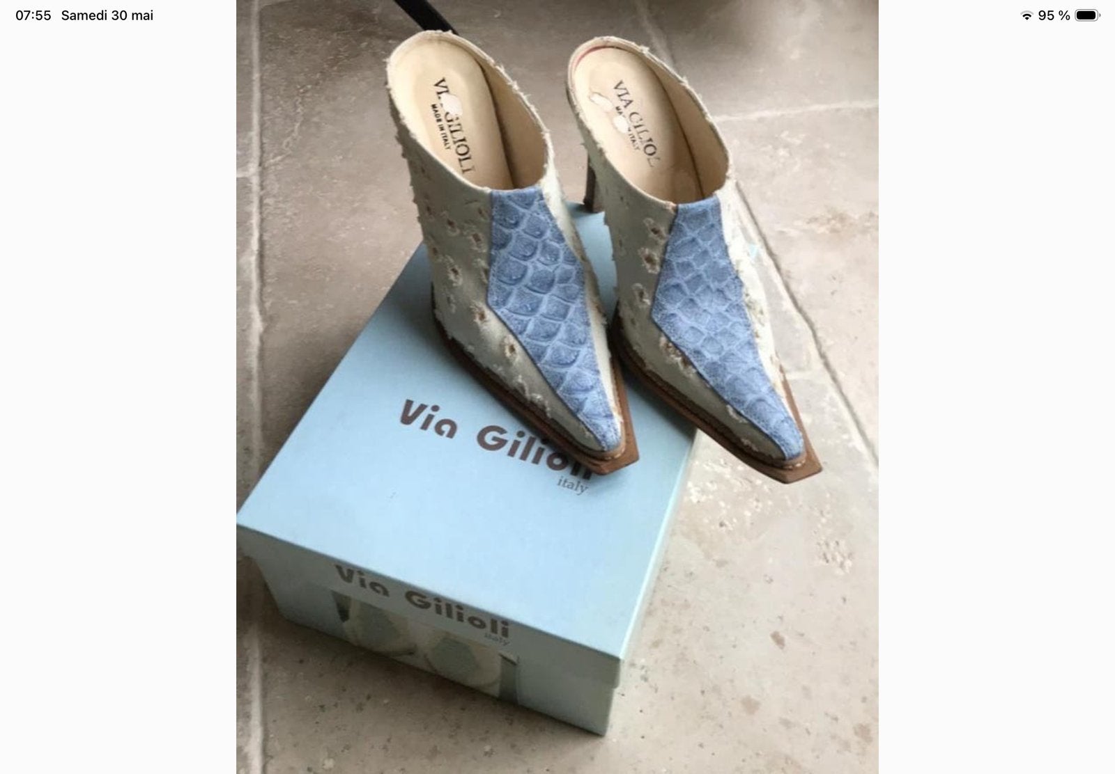 Mules à talons haut Via Gilioli, Vêtements | Femmes, Enlèvement, Comme neuf, Bleu