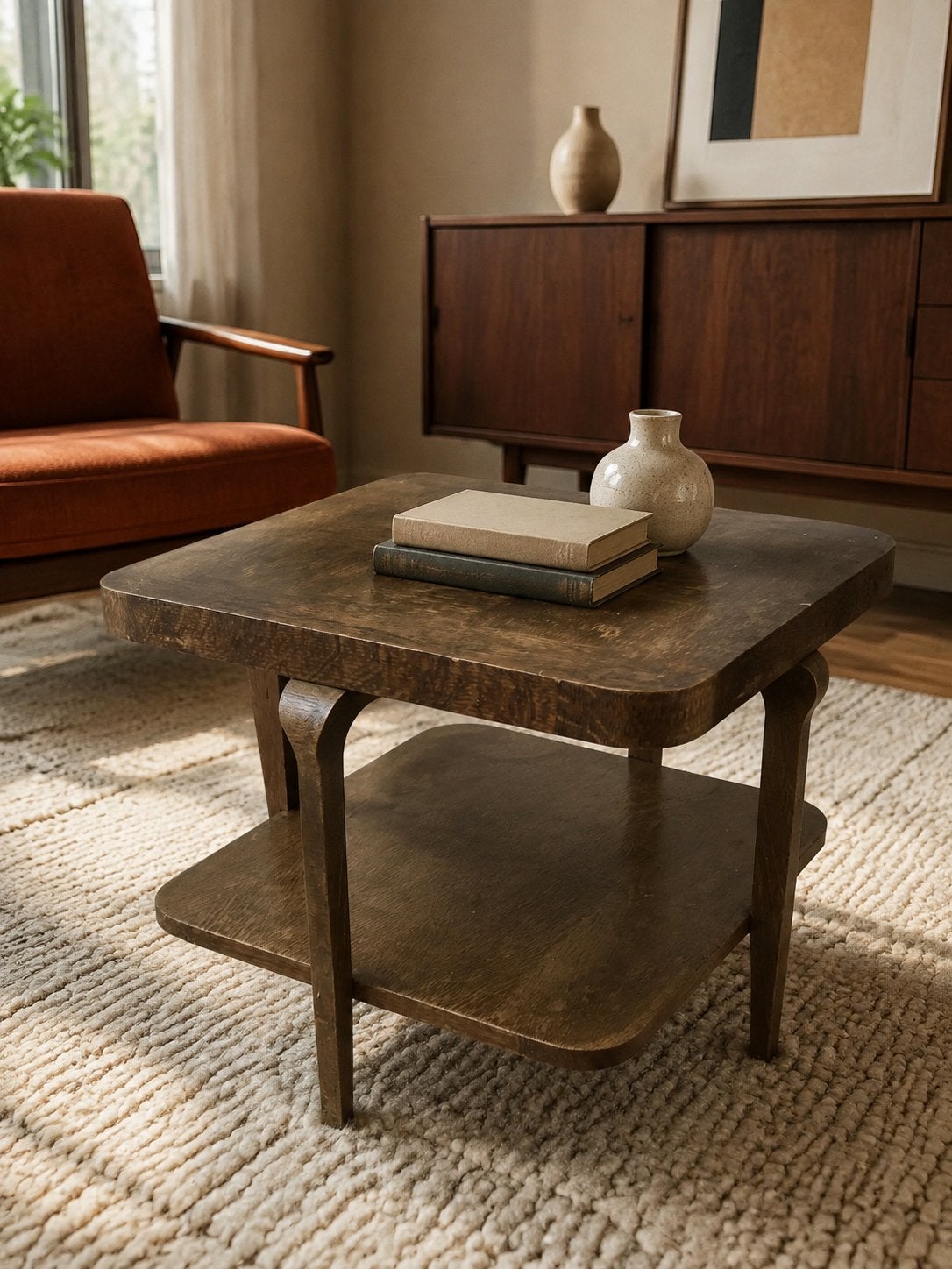 VINTAGE ART DECO TAFELTJE IN HOUT, Ophalen