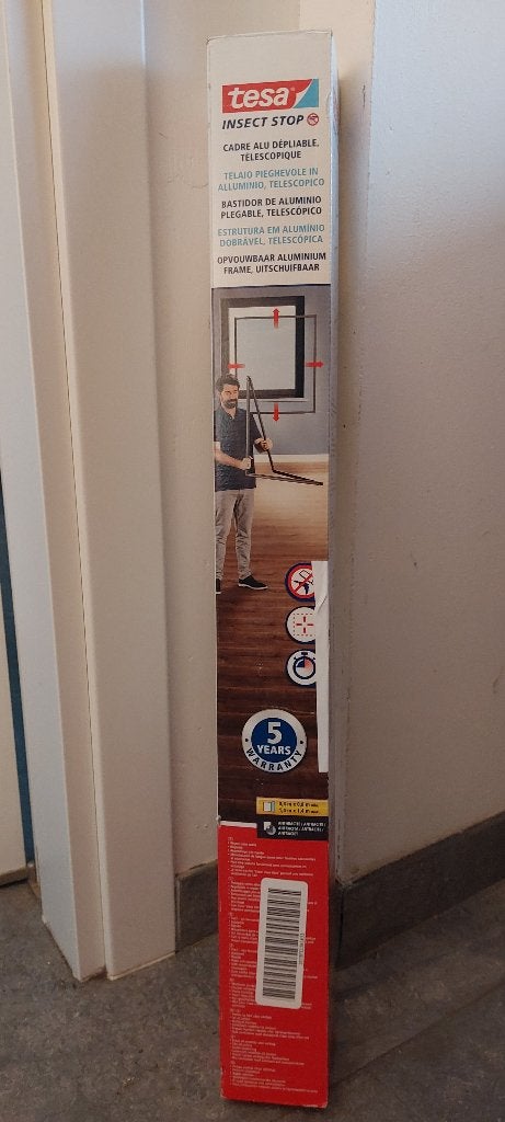 verstelbaar vliegenraam Tesa antracietkleurig, Ophalen, Hordeur, Minder dan 200 cm, Nieuw