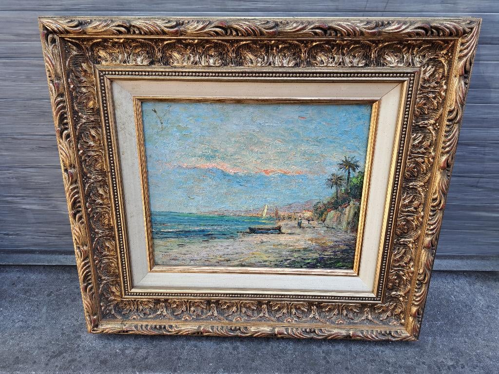 huile sur panneau marine signe claude gardy, Ophalen of Verzenden