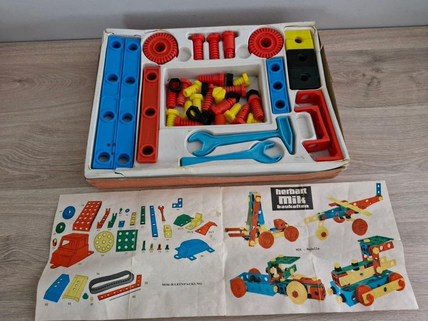 Oude Mecano bouwdoos , met boekje , zonder deksel, Ophalen of Verzenden, Gebruikt, Bouwen