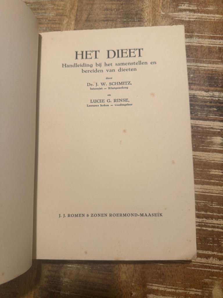Het Dieet, handleiding bij het samenstellen en bereiden v, Ophalen of Verzenden, Gelezen, Dieet en Voeding, Dr. J. W. Schmitz