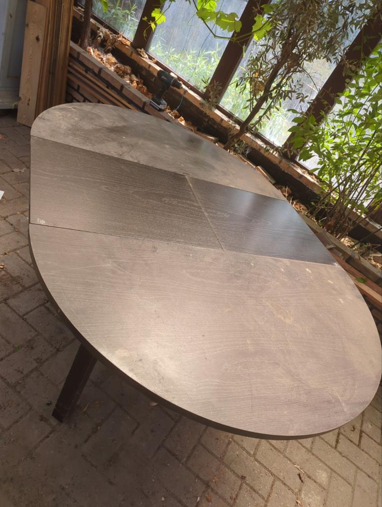 Rond/ovale tafel, inklapbaar, Huis en Inrichting, Tafels | Eettafels, Ophalen, 100 tot 150 cm, Vijf personen of meer, 150 tot 200 cm