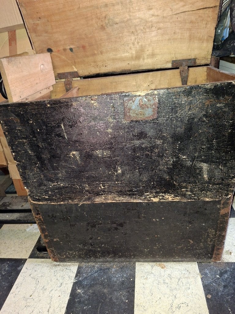 4 oude houten koffers, Antiek en Kunst, Ophalen
