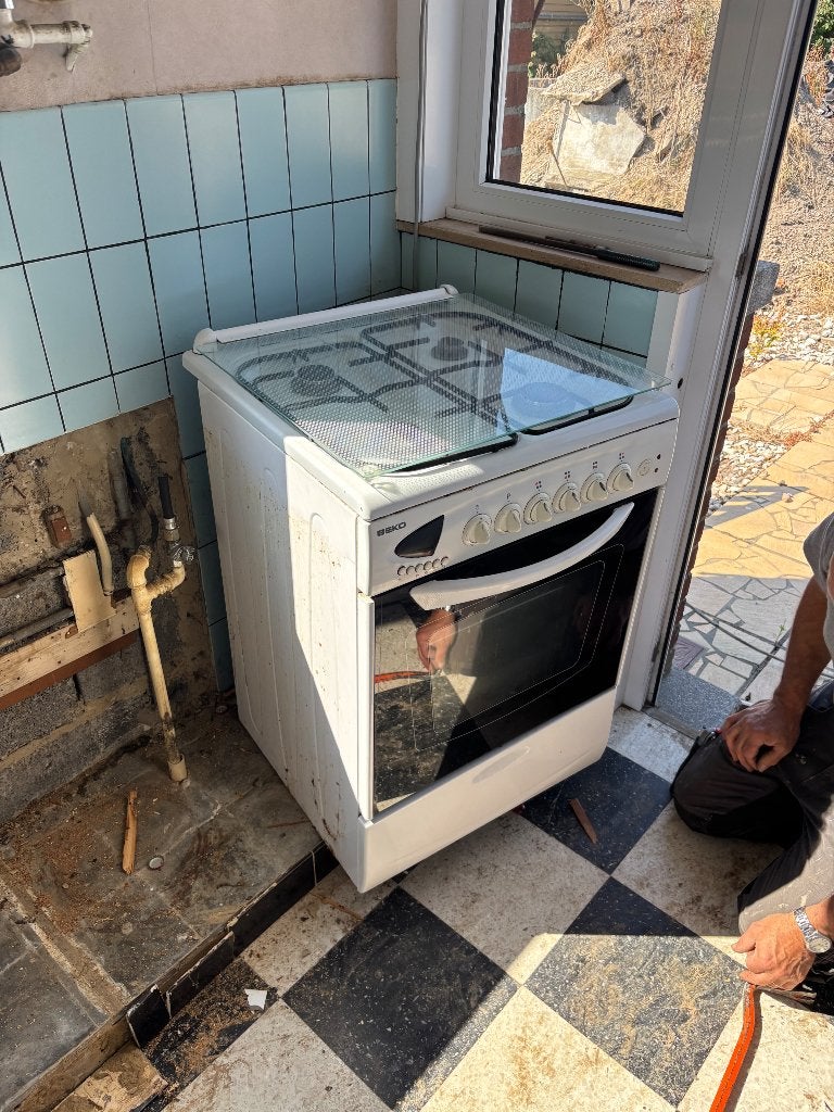 Oven en kookplaat op gas, Ophalen, Gas