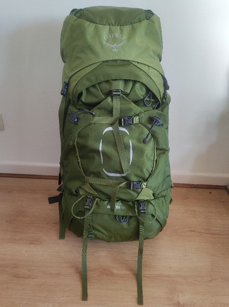 Osprey Aether 65L S/M – Garlic Mustard Green, Enlèvement ou Envoi, Comme neuf, Sac à dos