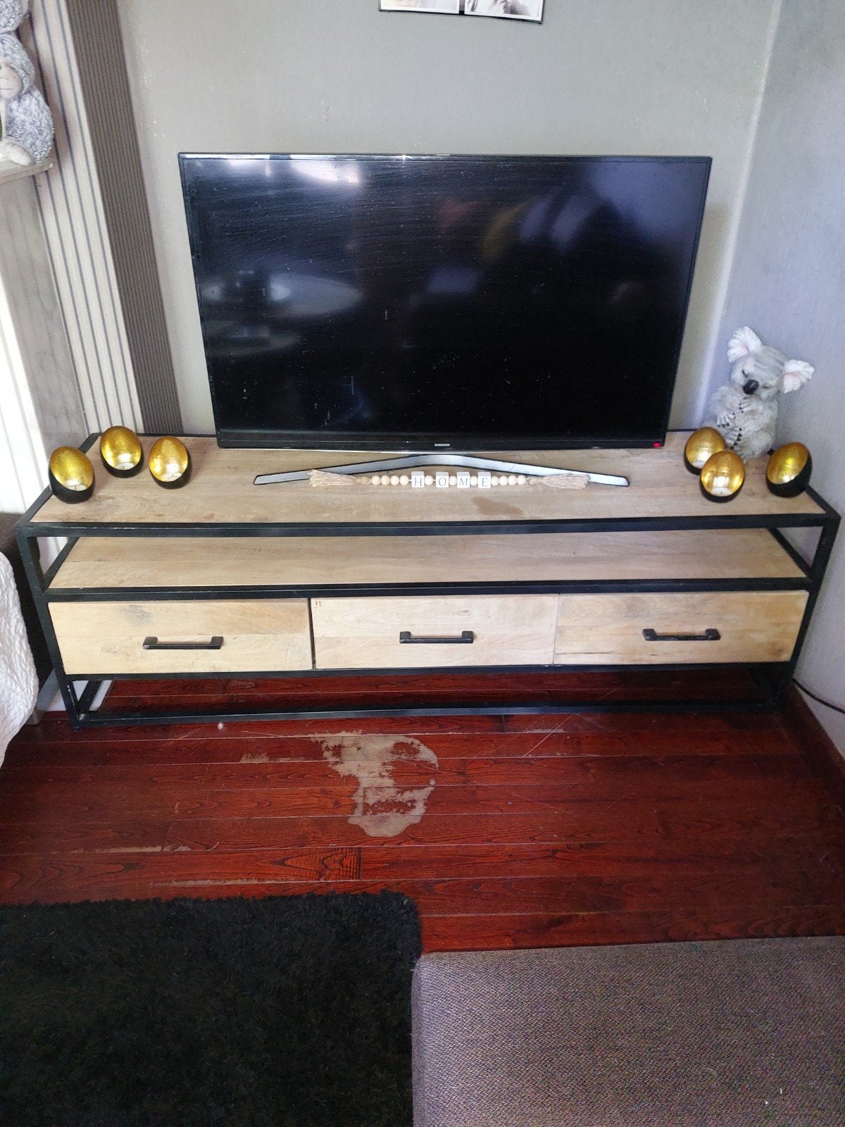 mangohout tv kast+salontafel+set van 2 bijzet tafeltjes, Ophalen