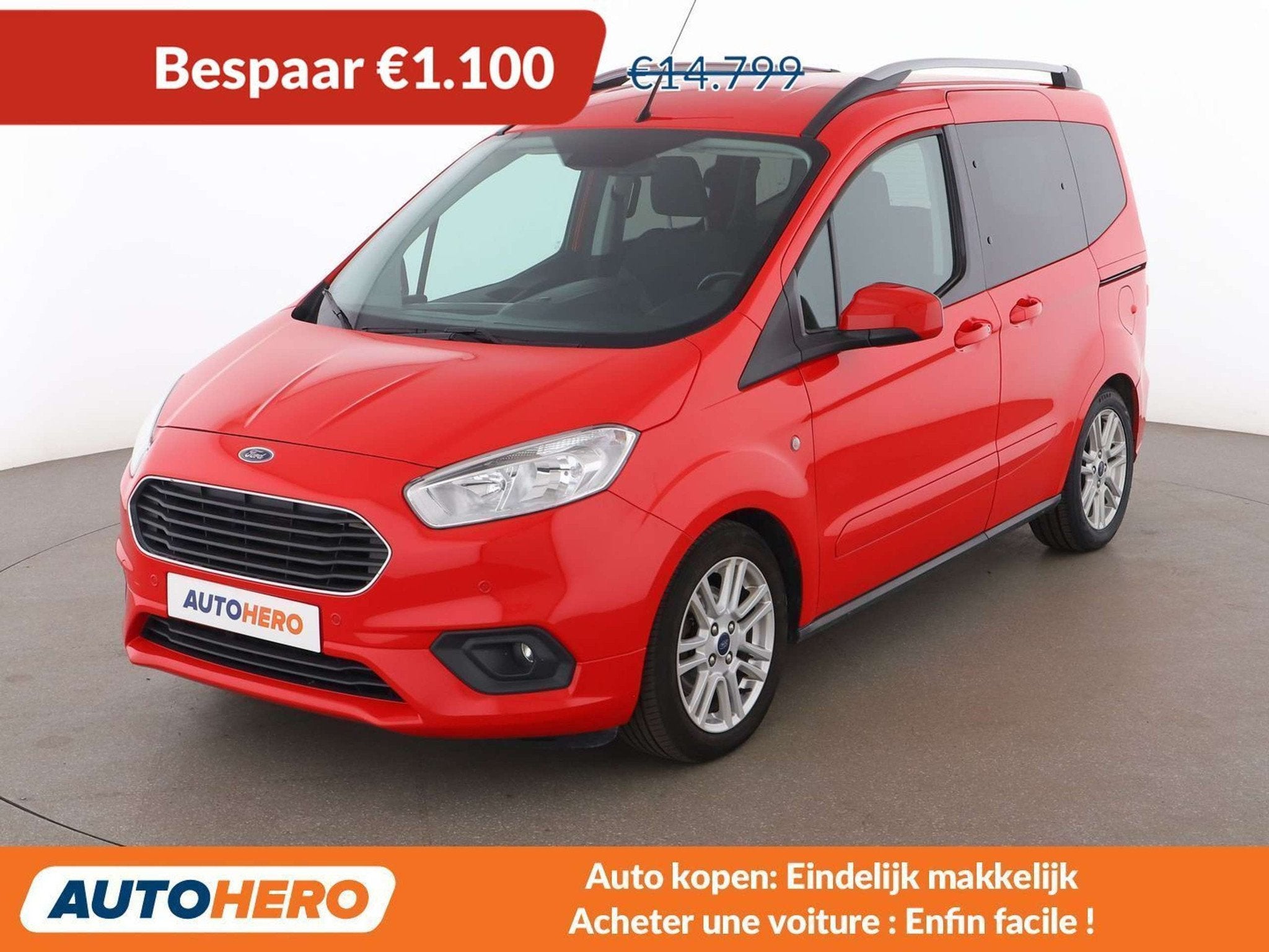 Ford Tourneo Courier 1.5 TDCi Titanium, Autos, Rouge, Achat, Euro 6, Boîte manuelle