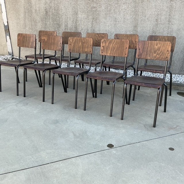 20 Stoelen metaal + hout, Ophalen, Gebruikt, Hout