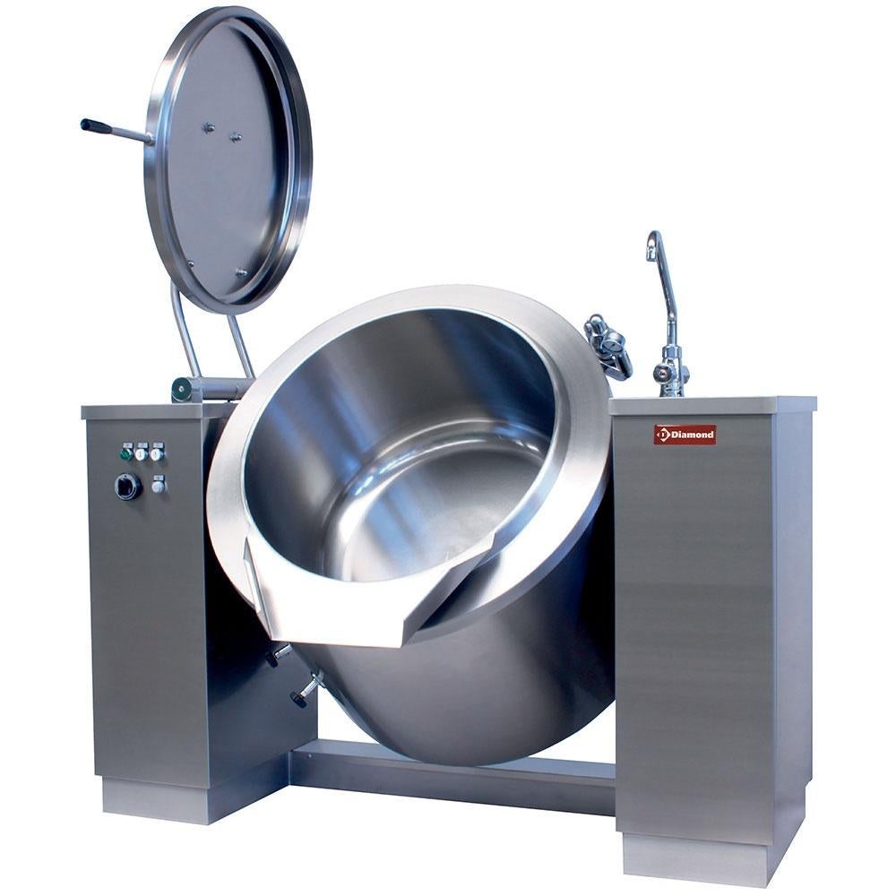 Marmite basculante électrique 200 litres, chauffage indirect, Envoi, Minuteur, Neuf