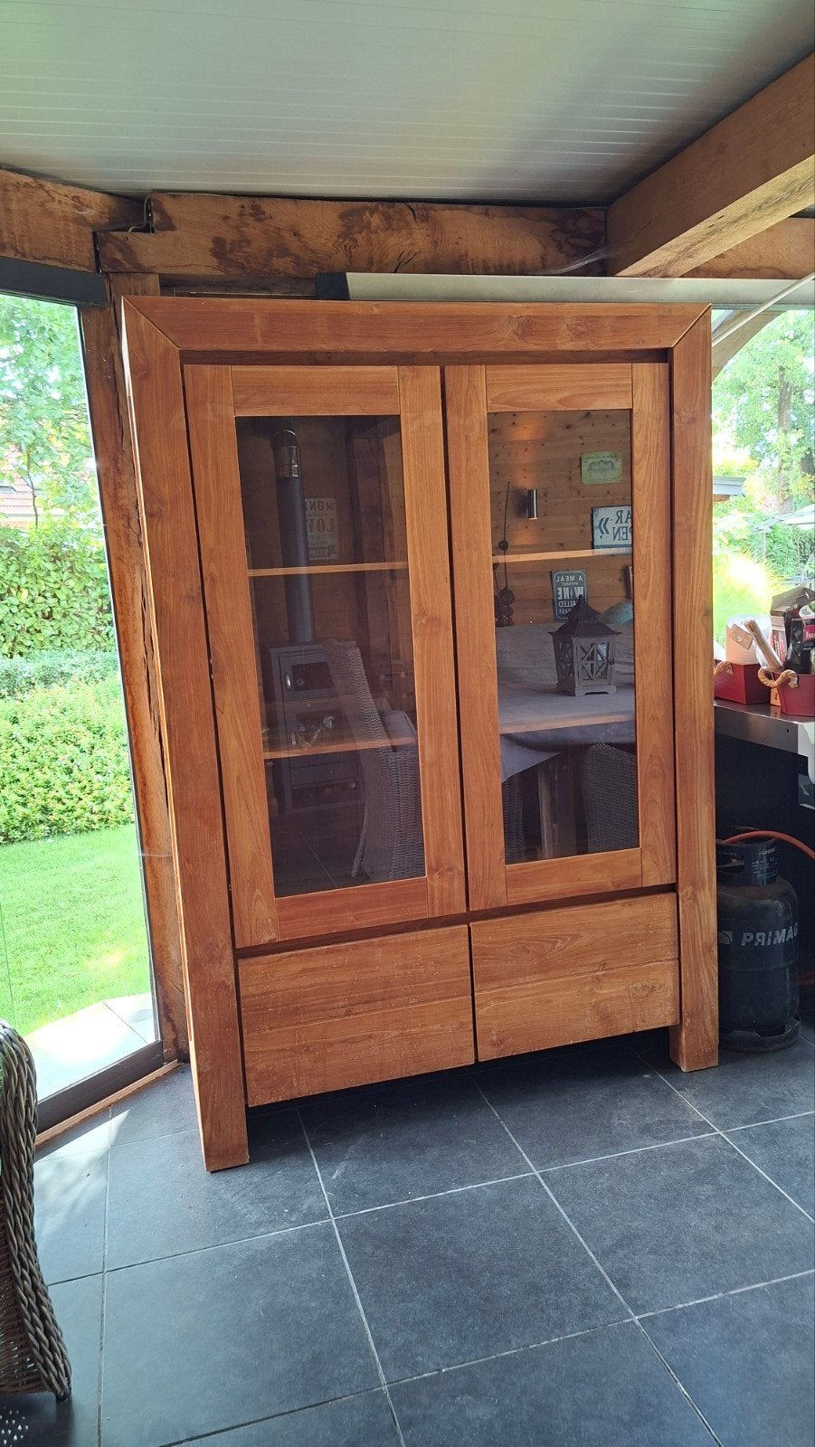 teak kast massief hout, Ophalen
