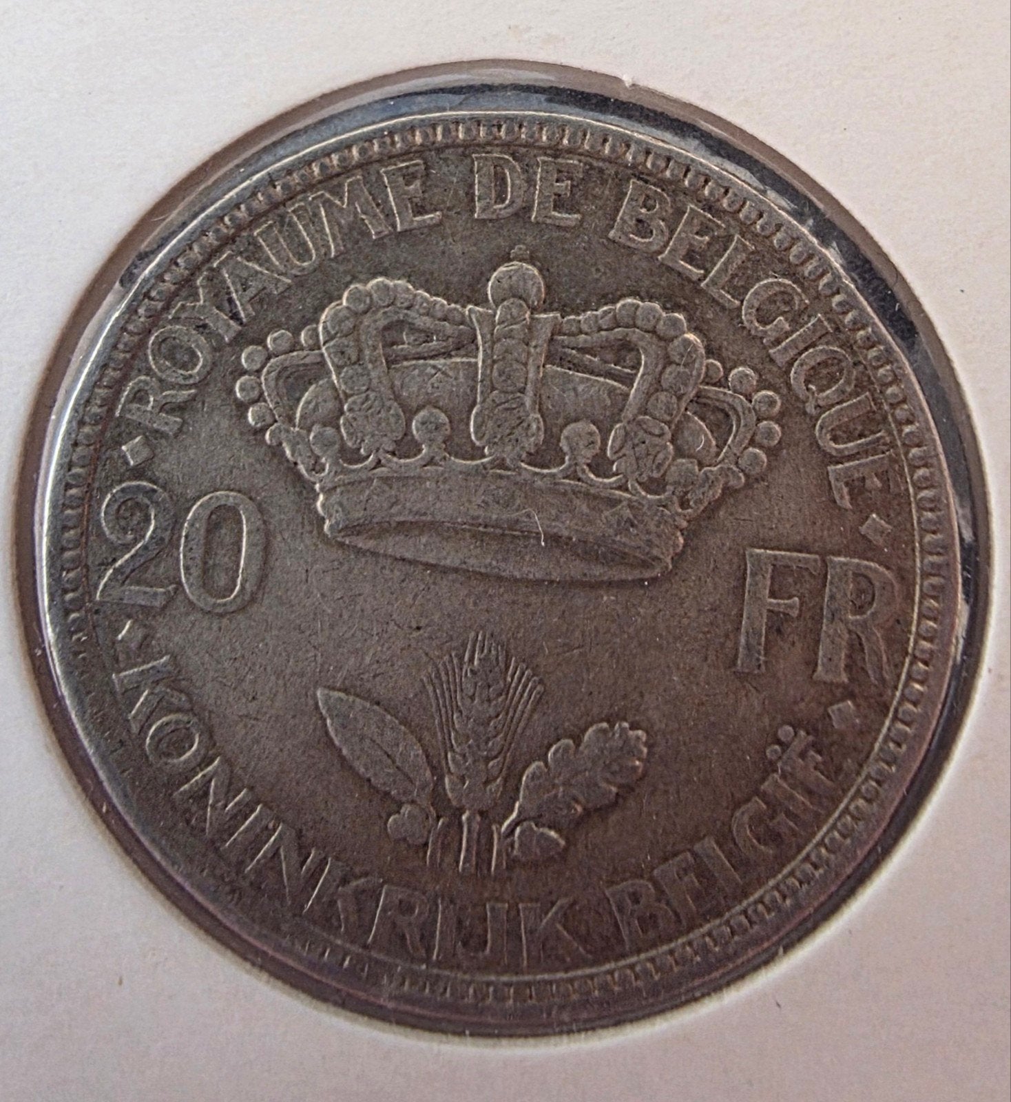 20 franc frank leopold 3 1935 zilver belgie, Enlèvement ou Envoi, Argent, Argent