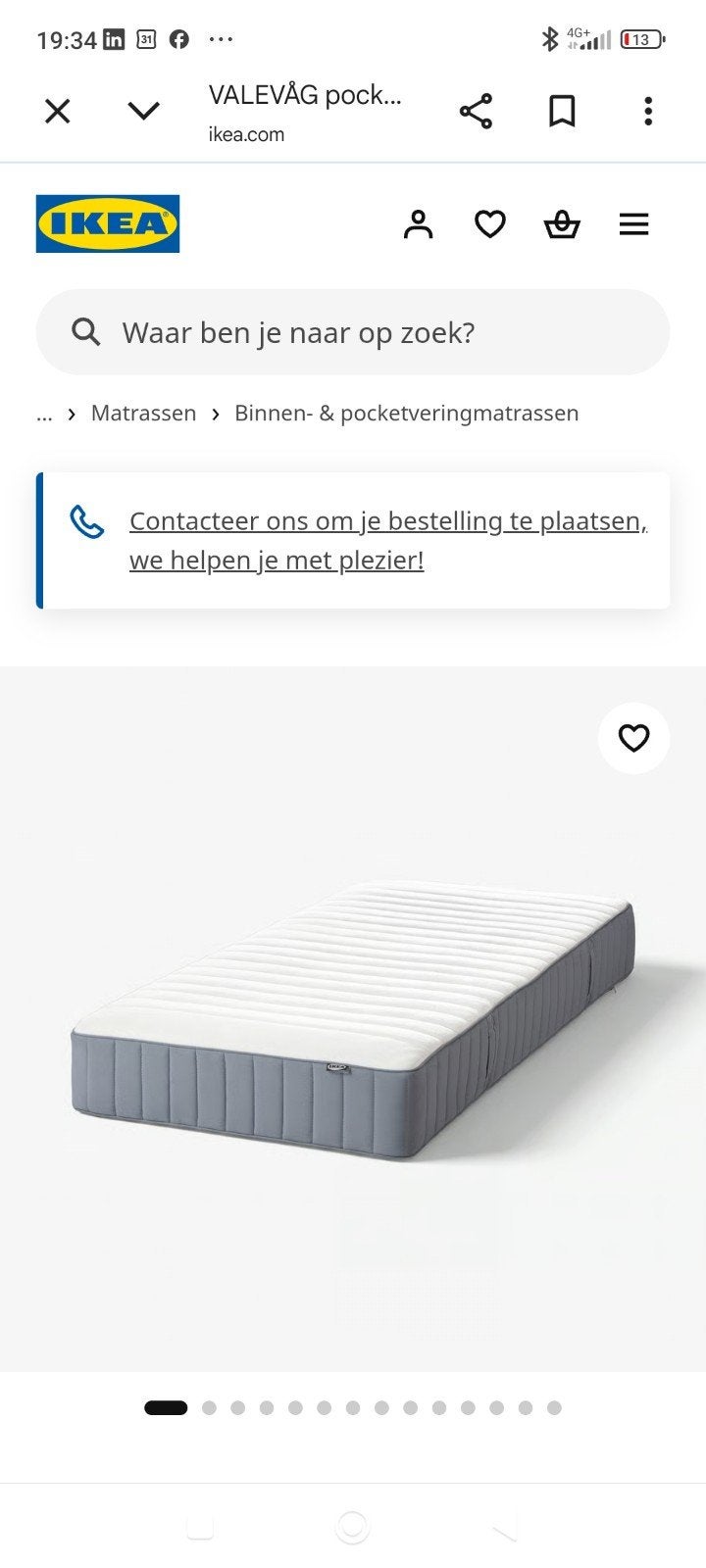 1-persoonsmatras, Huis en Inrichting, Ophalen, 90 cm, Eenpersoons, Zo goed als nieuw