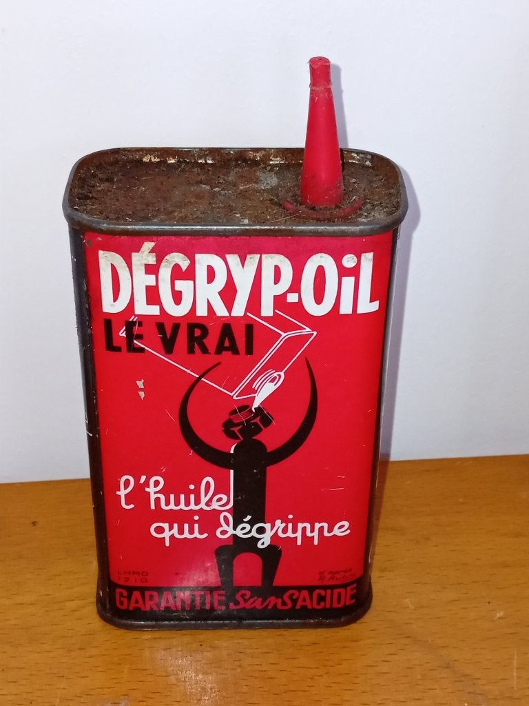 vintage olieblik Dégryp Oil, Ophalen of Verzenden, Gebruikt