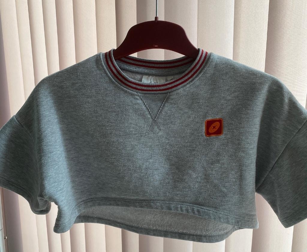 MILO crop top trui sweater grijs JBC - 11 jaar / 146, Gebruikt, Meisje, Trui of Vest, Ophalen of Verzenden