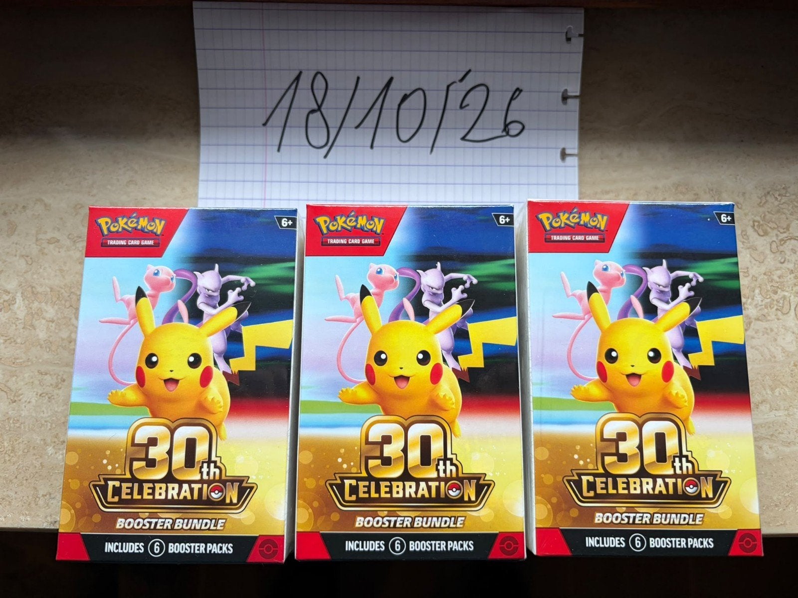 Pokémon 30th Celebrations booster bundle x3, Ophalen of Verzenden, Booster