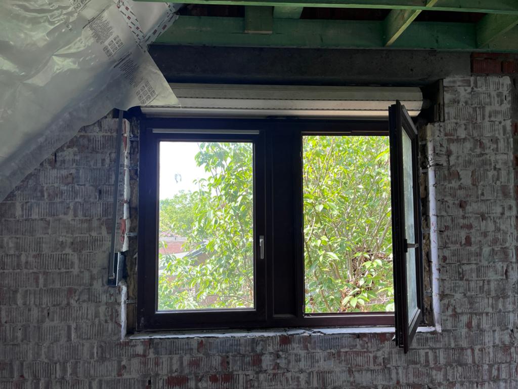 Raam meranti dubbel glas 132,5h x 186b cm, Ophalen, Gebruikt