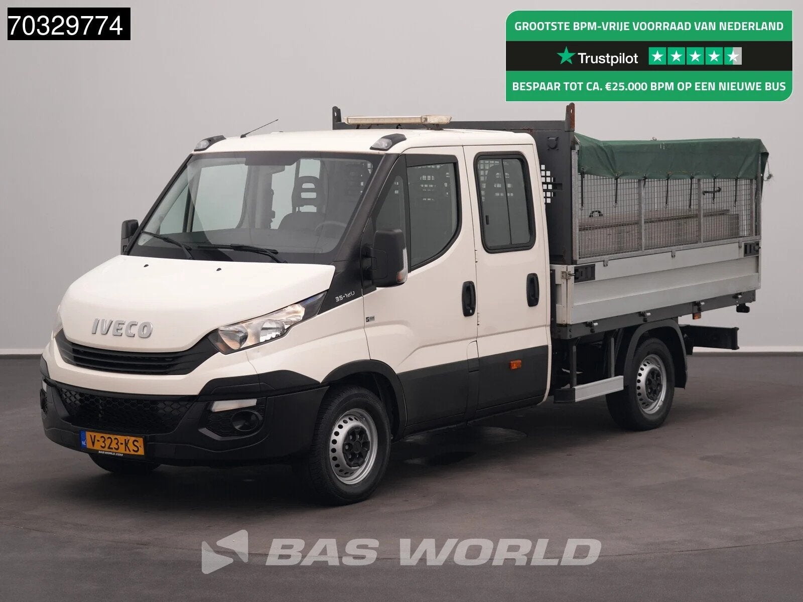 Iveco Daily 35S12 Dubbel Cabine Open Laadbak 3,5t Trekhaak A, Auto's, Bestelwagens en Lichte vracht, Gebruikt, Euro 6, Iveco, Bedrijf