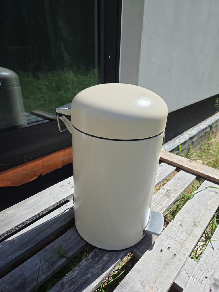 Brabantia 10-12L crème kleurig, Ophalen, Gebruikt, Met pedaal, Metaal