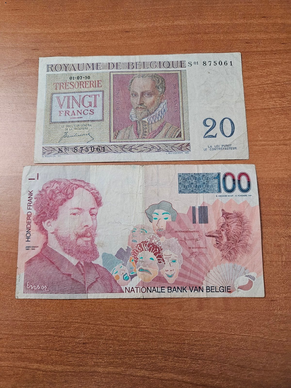 20 en 100 francs België set, Timbres & Monnaies, Enlèvement ou Envoi, Série