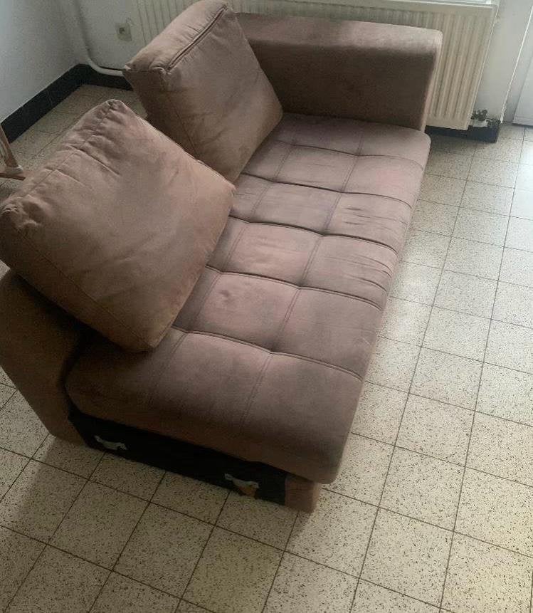 Canapé camel sans pieds 1m70 L 1m L à donner, Enlèvement, Comme neuf
