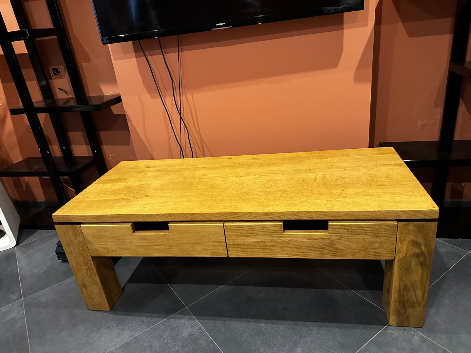 Table de salon en bois massif 140/58 H 50, Enlèvement, Comme neuf