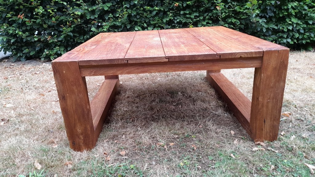 Houten salontafel, Ophalen, Gebruikt, 50 tot 100 cm, Vierkant