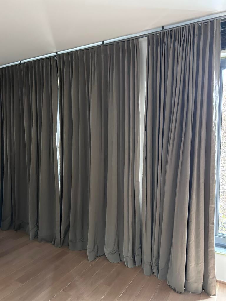 Gordijnen taupe, Maison & Meubles, Ameublement | Rideaux & Stores à lamelles, 150 à 200 cm, Brun, Enlèvement, Utilisé