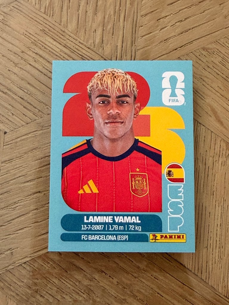 Panini WK 2026 lot | Lamine Yamal | Extra Sticker | Foils, Ophalen of Verzenden, Nieuw, Sport