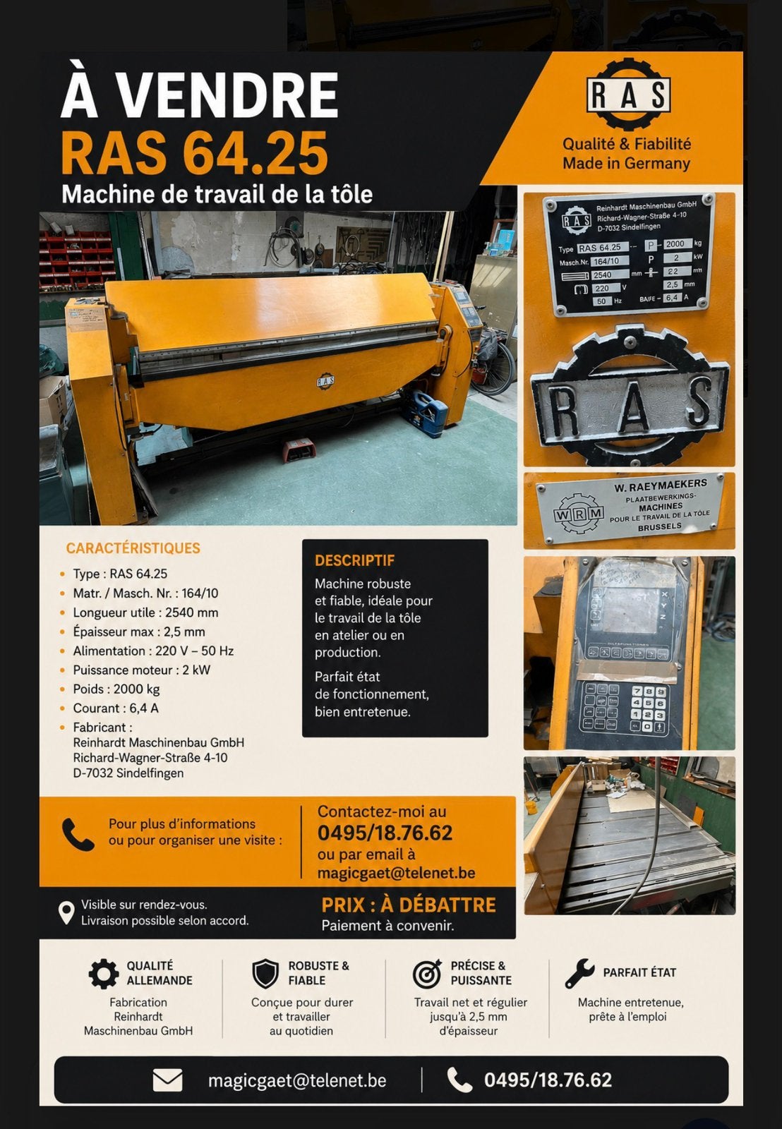 Plieuse Ras, Articles professionnels, Machines & Construction | Industrie & Technologie, Enlèvement