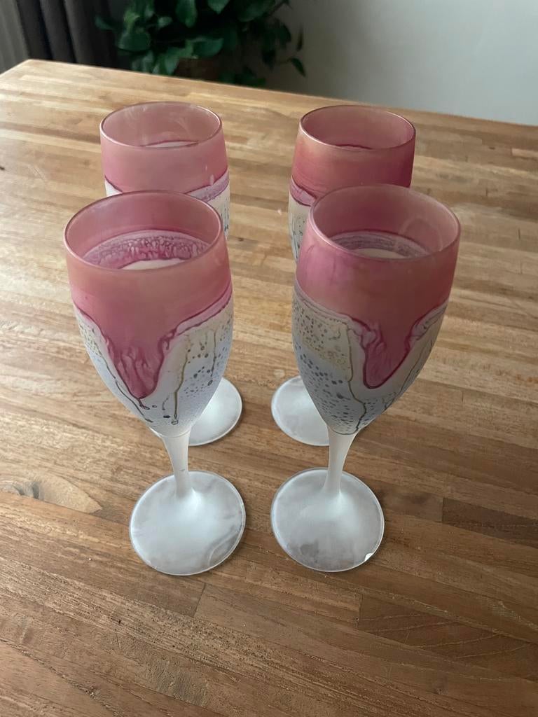 4 champagne glazen  Schott Zwiesel Rueven Art Nouveau, Enlèvement, Comme neuf