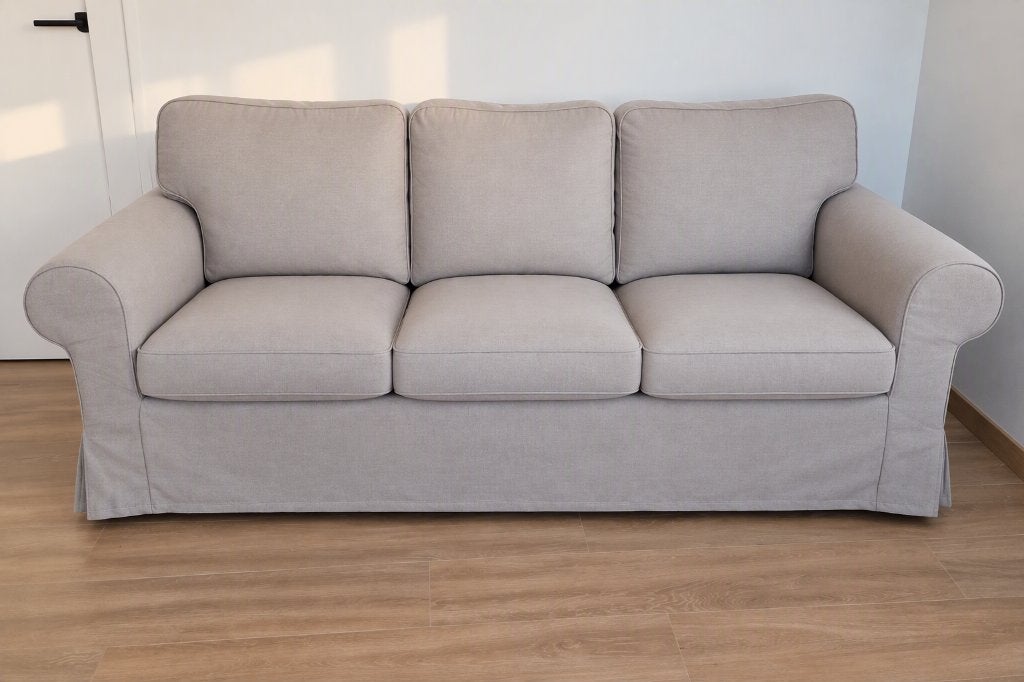 Canapé 3 places IKEA EKTORP Totebo beige clair, comme neuf, 200 à 250 cm, Comme neuf, Enlèvement, Bois